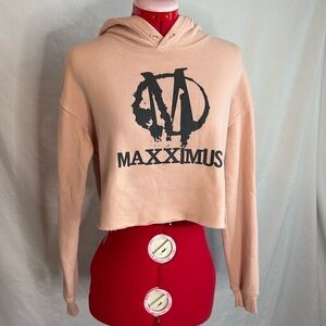 SM363 Maxximus cropped hoodie with raw hem
